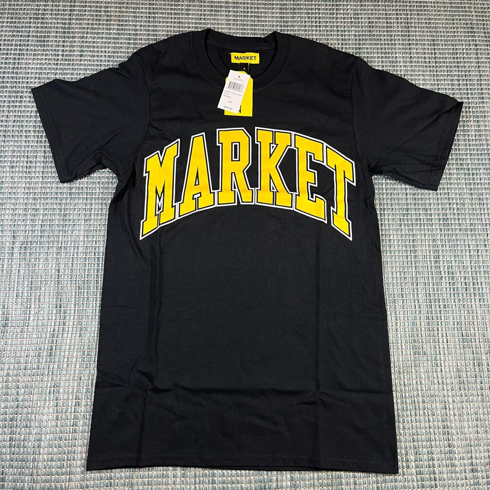 Market studio Arc Spellout Yellow‎ Black Men’s Sz S New